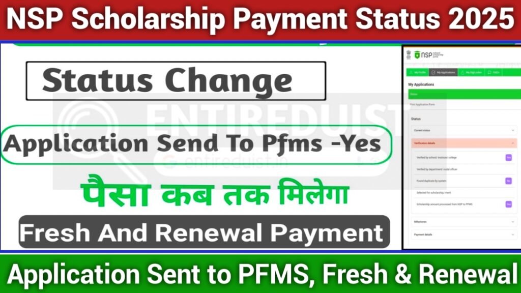NSP Scholarship Payment Status 2025